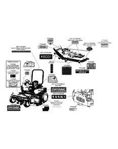 Label Map 60-Inch Diagram and Parts List for S6031-KW 53DI8DU6050-31HP Cub Cadet Lawn Tractor
